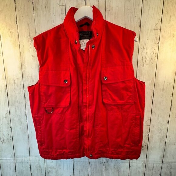 Eddie Bauer Womens Size L Goose Down Filled Vintage Puffer Vest Red - Picture 1 of 8